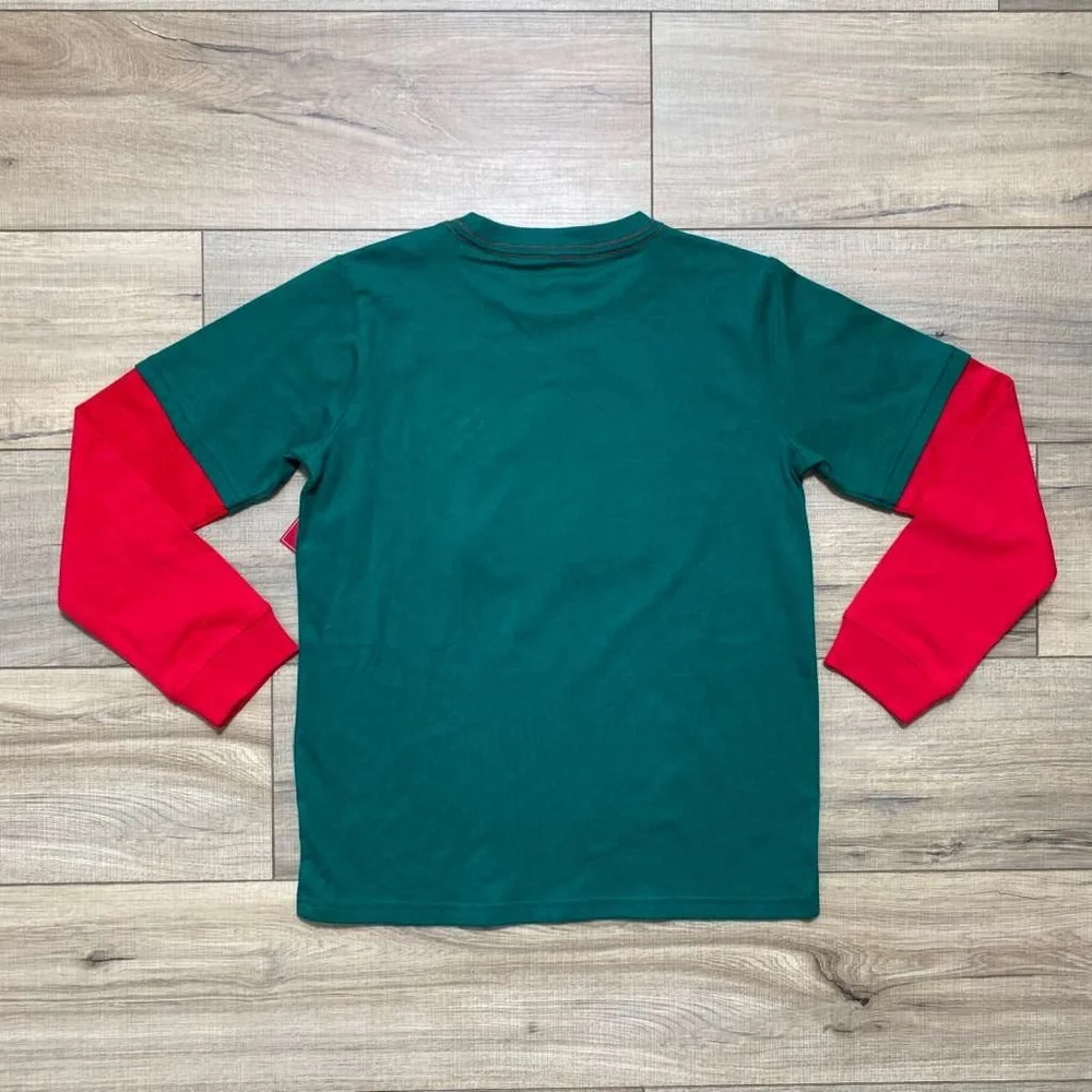 Gymboree Boys Layered Embroidered Long‎ Sleeve Christmas Santa Top Size 12 Green